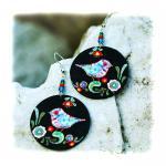 Birds Earrings Folk primiti..
