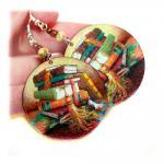 Book Earrings - decoupage -..