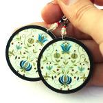 Polish folk Earrings Floral..