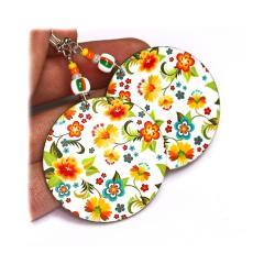 Cute girly Little Flowers - white yellow green orange - double faced