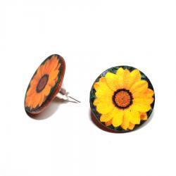 Yellow Sunflower Post Earrings